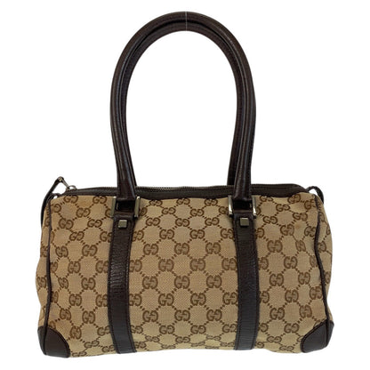 GUCCI Handbag 30458 GG canvas, leather Beige brown Handbag Boston Duffel bag Women Used Authentic
