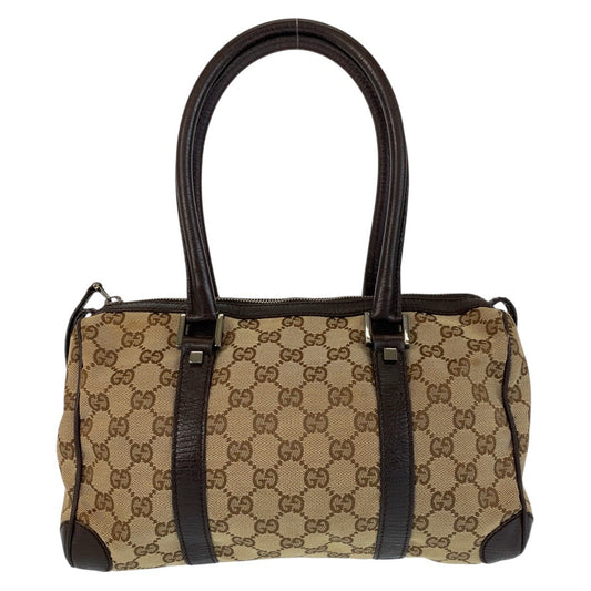 GUCCI Handbag 30458 GG canvas, leather Beige brown Handbag Boston Duffel bag Women Used Authentic