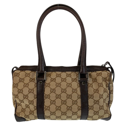 GUCCI Handbag 30458 GG canvas, leather Beige brown Handbag Boston Duffel bag Women Used Authentic