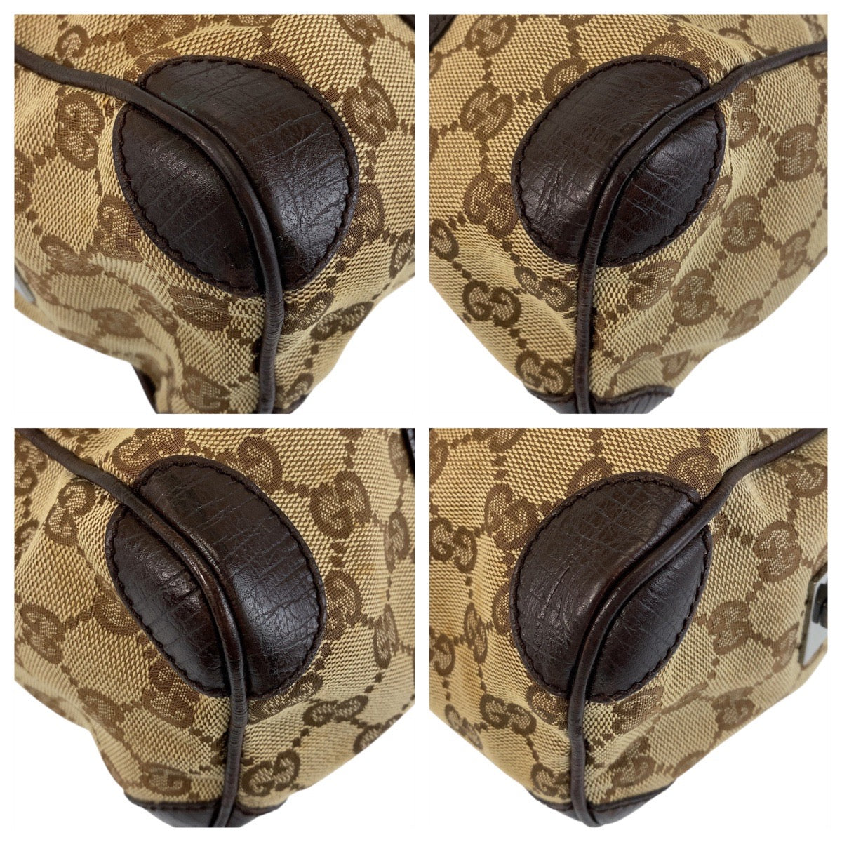 GUCCI Handbag 30458 GG canvas, leather Beige brown Handbag Boston Duffel bag Women Used Authentic
