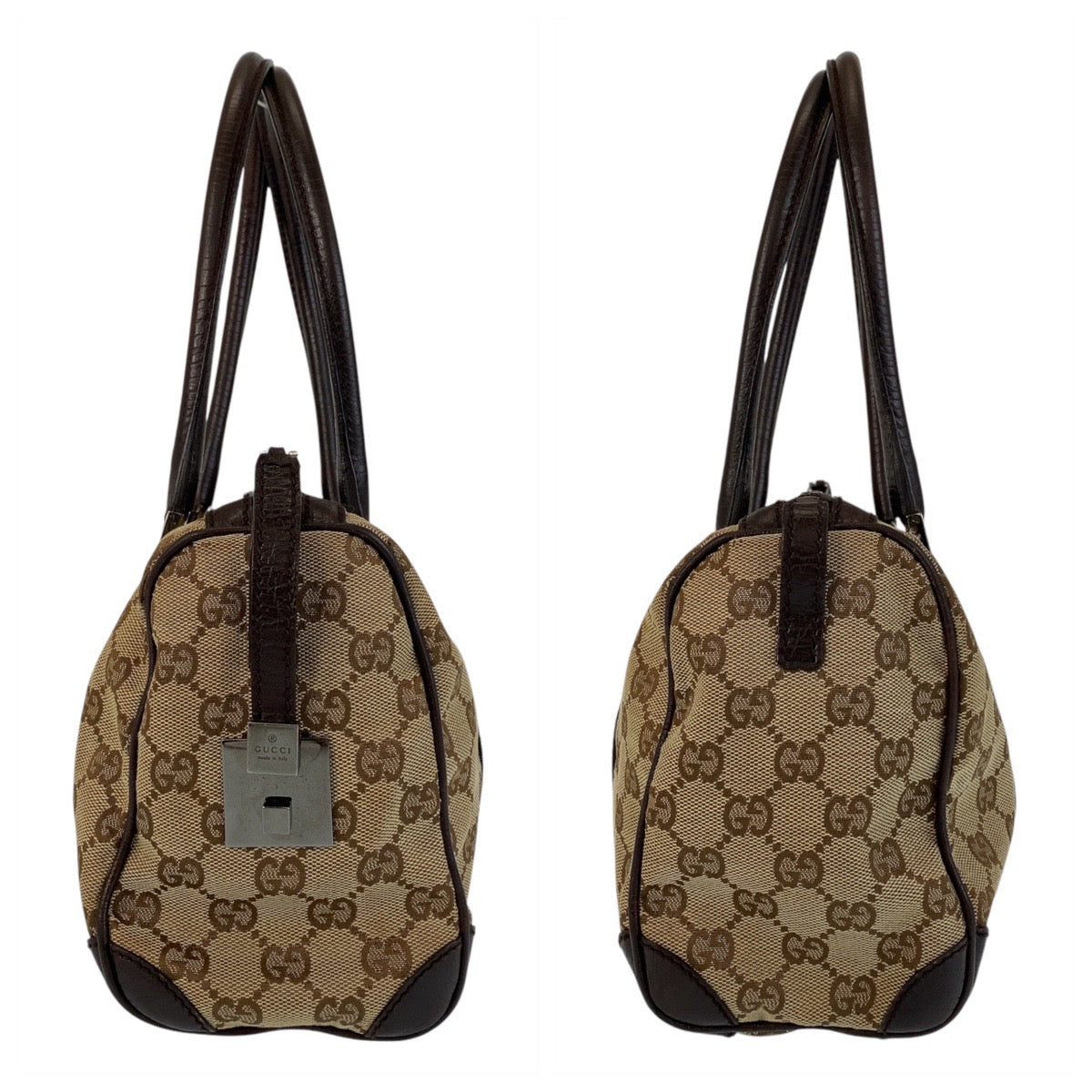 GUCCI Handbag 30458 GG canvas, leather Beige brown Handbag Boston Duffel bag Women Used Authentic