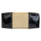PRADA Tote Bag Canvas, enamel Beige Black SilverMetal Tote Bag Shoulder Bag Triangle With logo Women Used Authentic