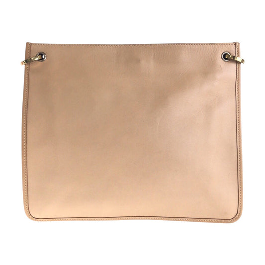 GUCCI Shoulder Bag 91762 leather beige Shoulder Bag pochette Women Used Authentic