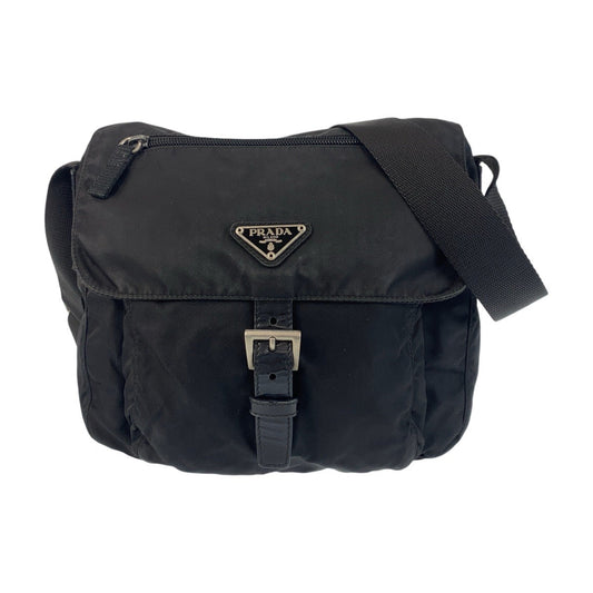 PRADA Shoulder Bag Nylon black Crossbody Shoulder Bag Messenger Bag Test Triangle With logo Women Used Authentic
