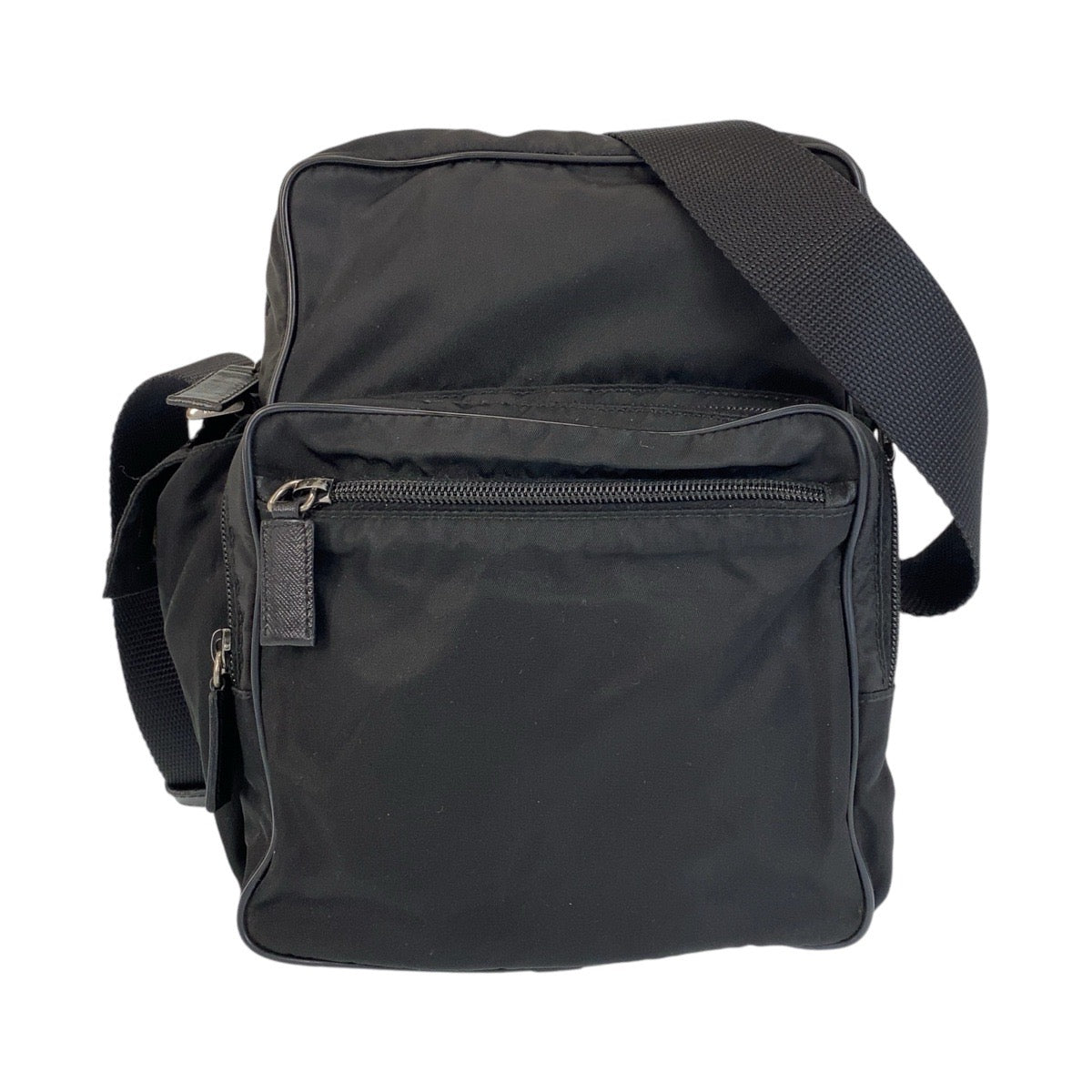 PRADA Shoulder Bag Nylon black Crossbody Shoulder Bag Pochette Unisex Test Triangle With logo Women Used Authentic