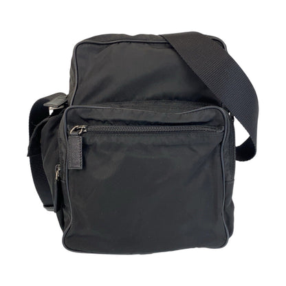 PRADA Shoulder Bag Nylon black Crossbody Shoulder Bag Pochette Unisex Test Triangle With logo Women Used Authentic