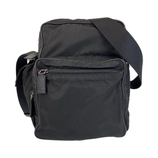PRADA Shoulder Bag Nylon black Crossbody Shoulder Bag Pochette Unisex Test Triangle With logo Women Used Authentic