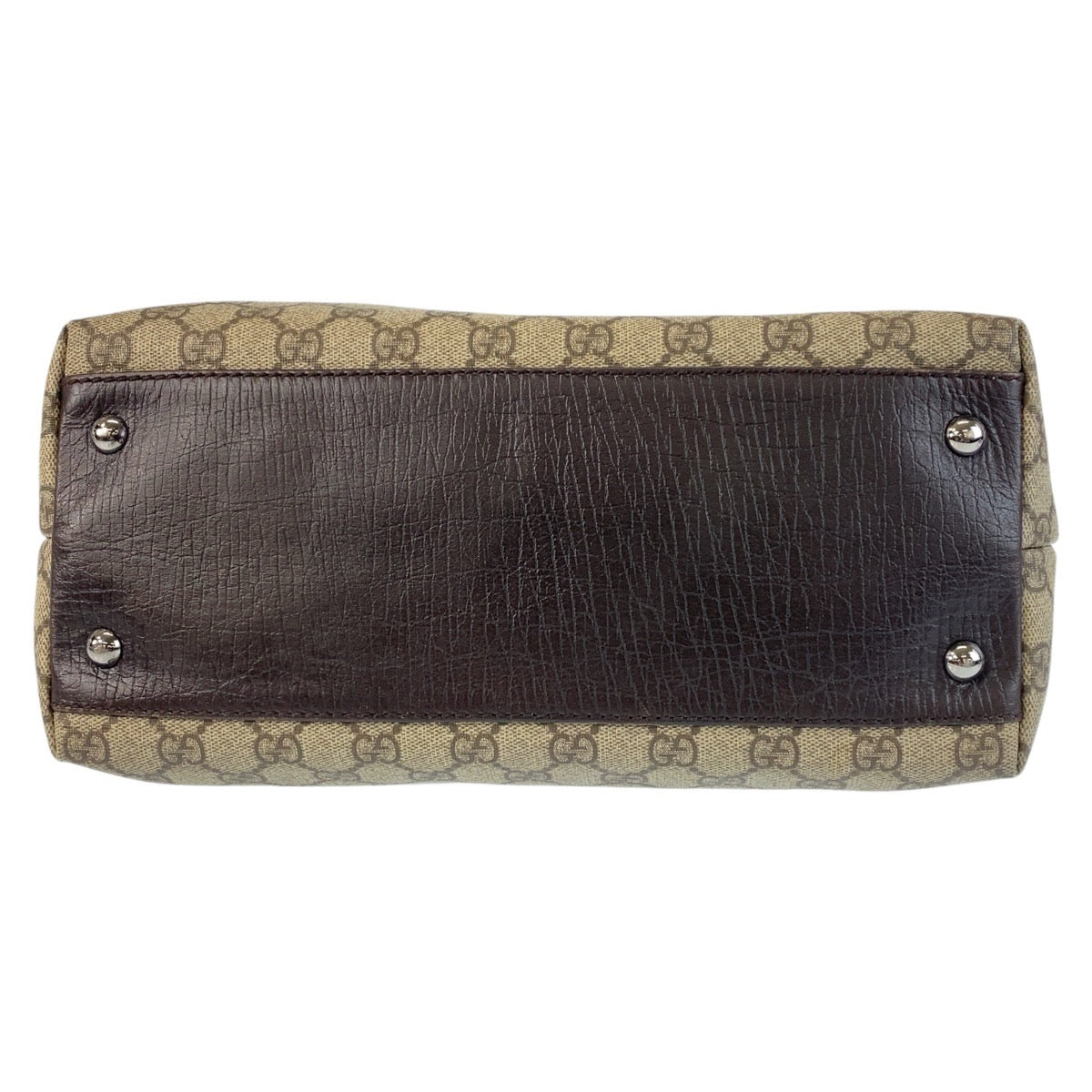 GUCCI Tote Bag 131220 GG Supreme canvas, leather Brown Tote Bag Women Used Authentic