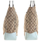 GUCCI Tote Bag 154375 GG canvas, leather Beige light blue Tote Bag handbag Women Used Authentic