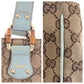 GUCCI Tote Bag 154375 GG canvas, leather Beige light blue Tote Bag handbag Women Used Authentic