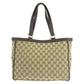 GUCCI Tote Bag 146247 GG canvas, leather Brown beige Tote Bag Shoulder Bag Abbey Women Used Authentic