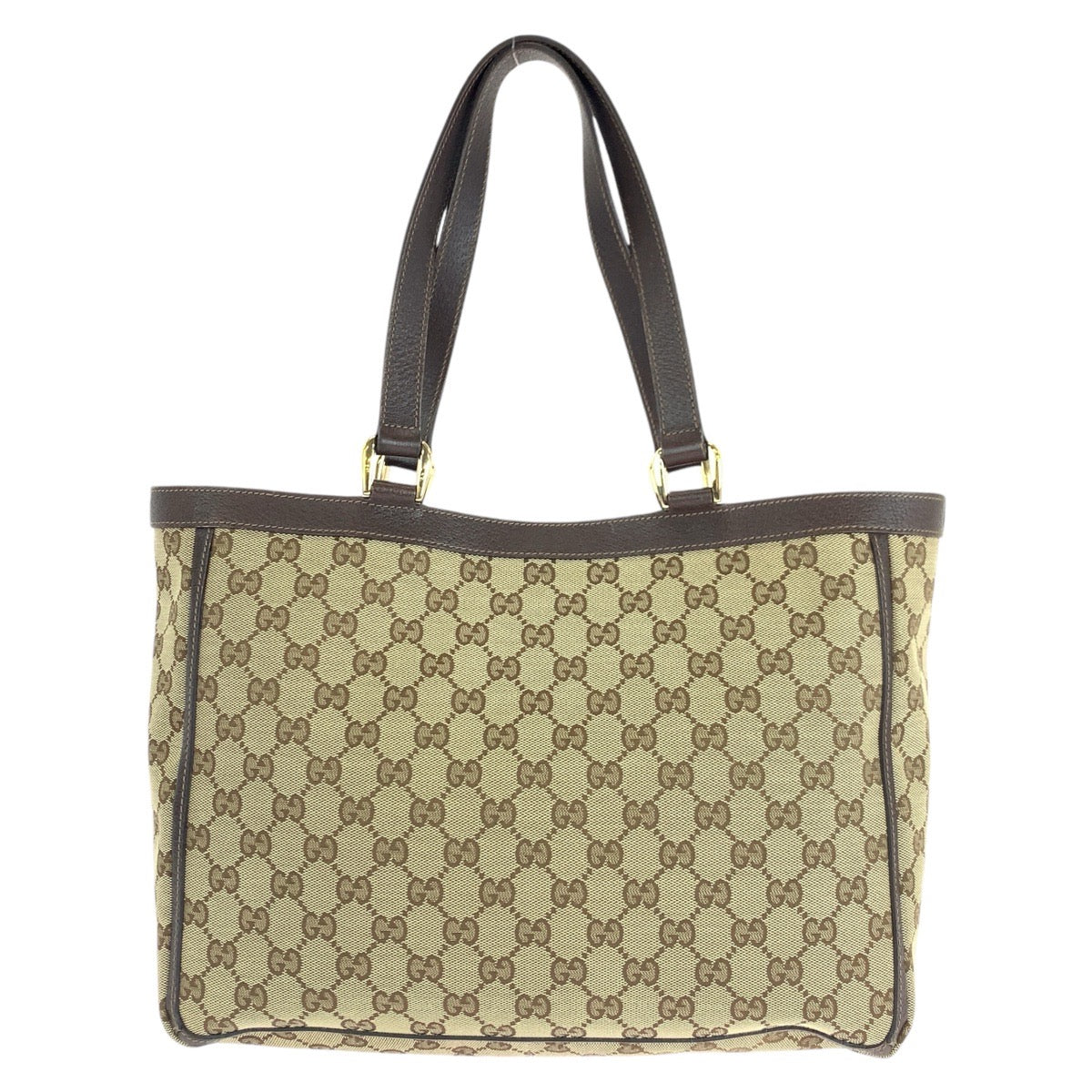 GUCCI Tote Bag 146247 GG canvas, leather Brown beige Tote Bag Shoulder Bag Abbey Women Used Authentic