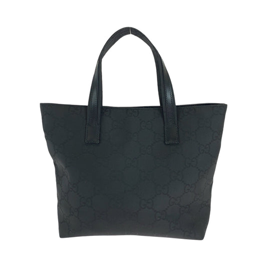 GUCCI Tote Bag 105650 GG canvas black Tote Bag handbag W pocket Women Used Authentic