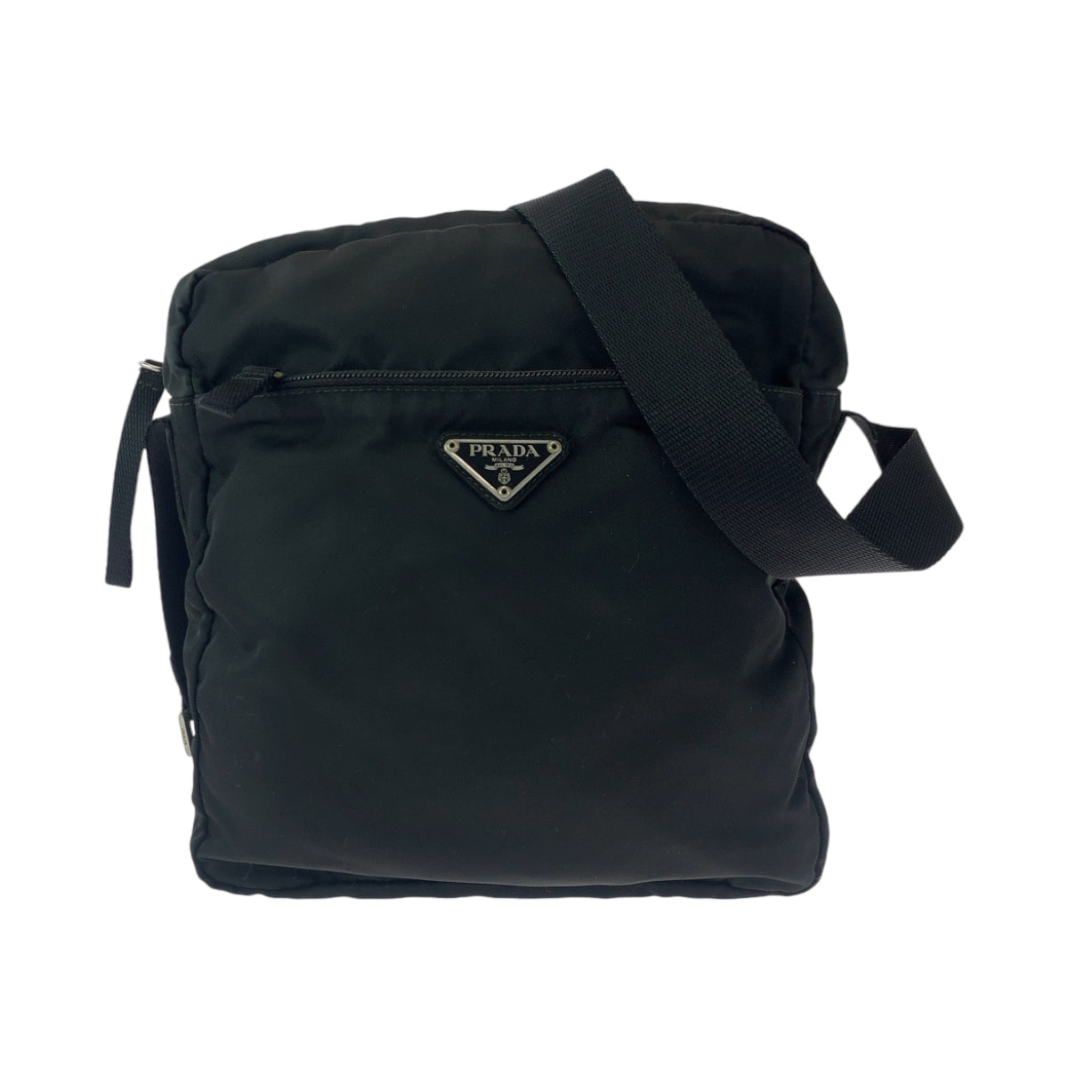 PRADA Shoulder Bag Nylon black Shoulder Bag pochette Test Triangle With logo Women Used Authentic