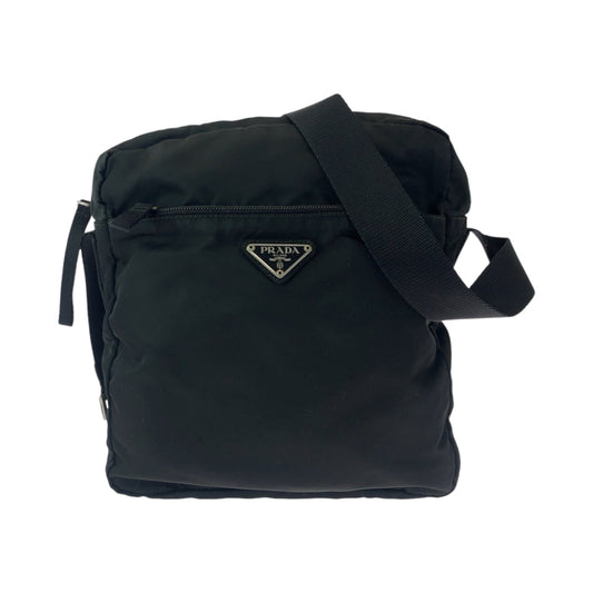 PRADA Shoulder Bag Nylon black Shoulder Bag pochette Test Triangle With logo Women Used Authentic