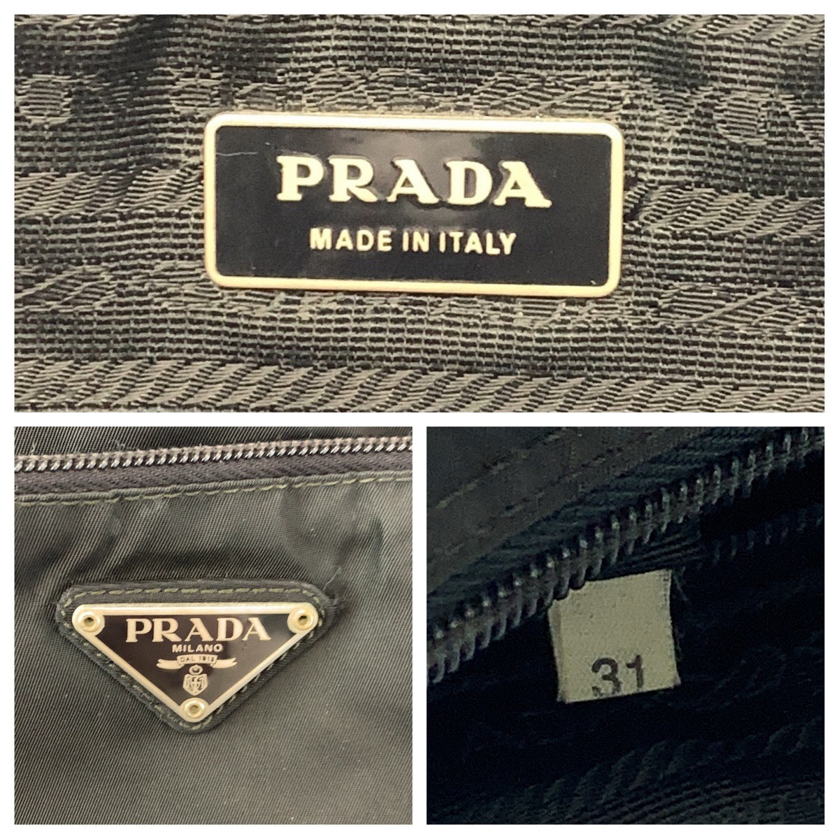 PRADA Shoulder Bag Nylon black Shoulder Bag pochette Test Triangle With logo Women Used Authentic