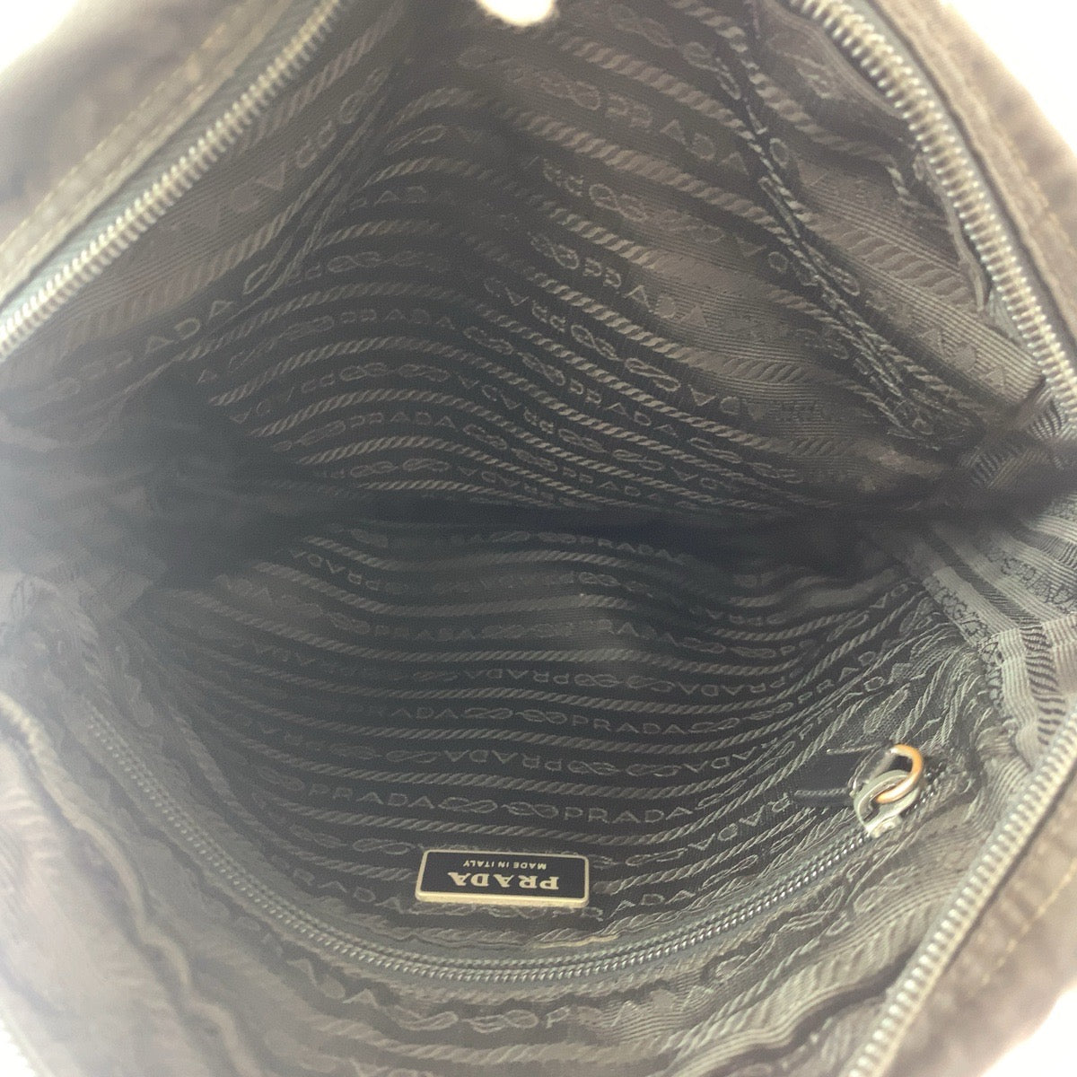 PRADA Shoulder Bag Nylon black Shoulder Bag pochette Test Triangle With logo Women Used Authentic