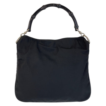 GUCCI Handbag 001 1638 Nylon, Bamboo black Handbag Bamboo Women Used Authentic