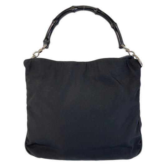 GUCCI Handbag 001 1638 Nylon, Bamboo black Handbag Bamboo Women Used Authentic