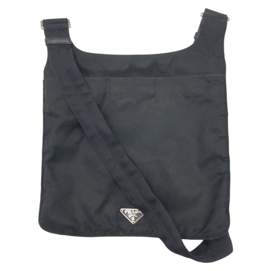 PRADA Shoulder Bag Nylon Black black Shoulder Bag Sacoche Unisex Test Triangular logo mens Used Authentic