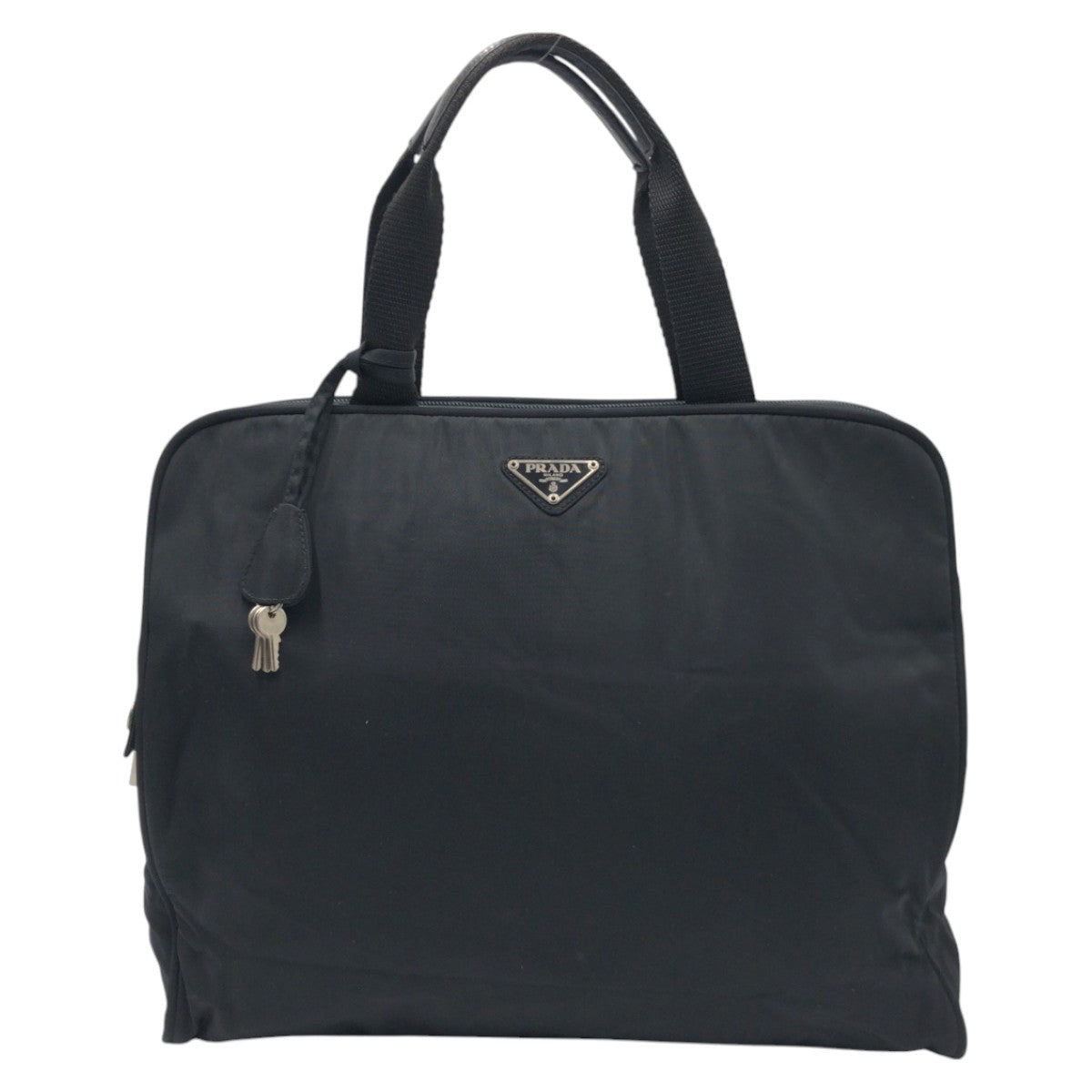 PRADA Business bag Nylon Black black Business bags, handbags, unisex Test Triangular logo mens Used Authentic