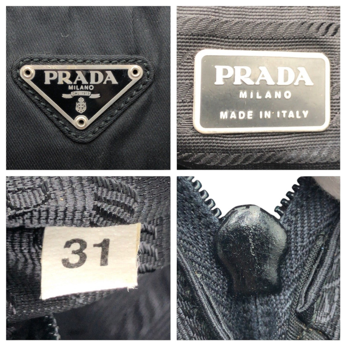 PRADA Business bag Nylon Black black Business bags, handbags, unisex Test Triangular logo mens Used Authentic