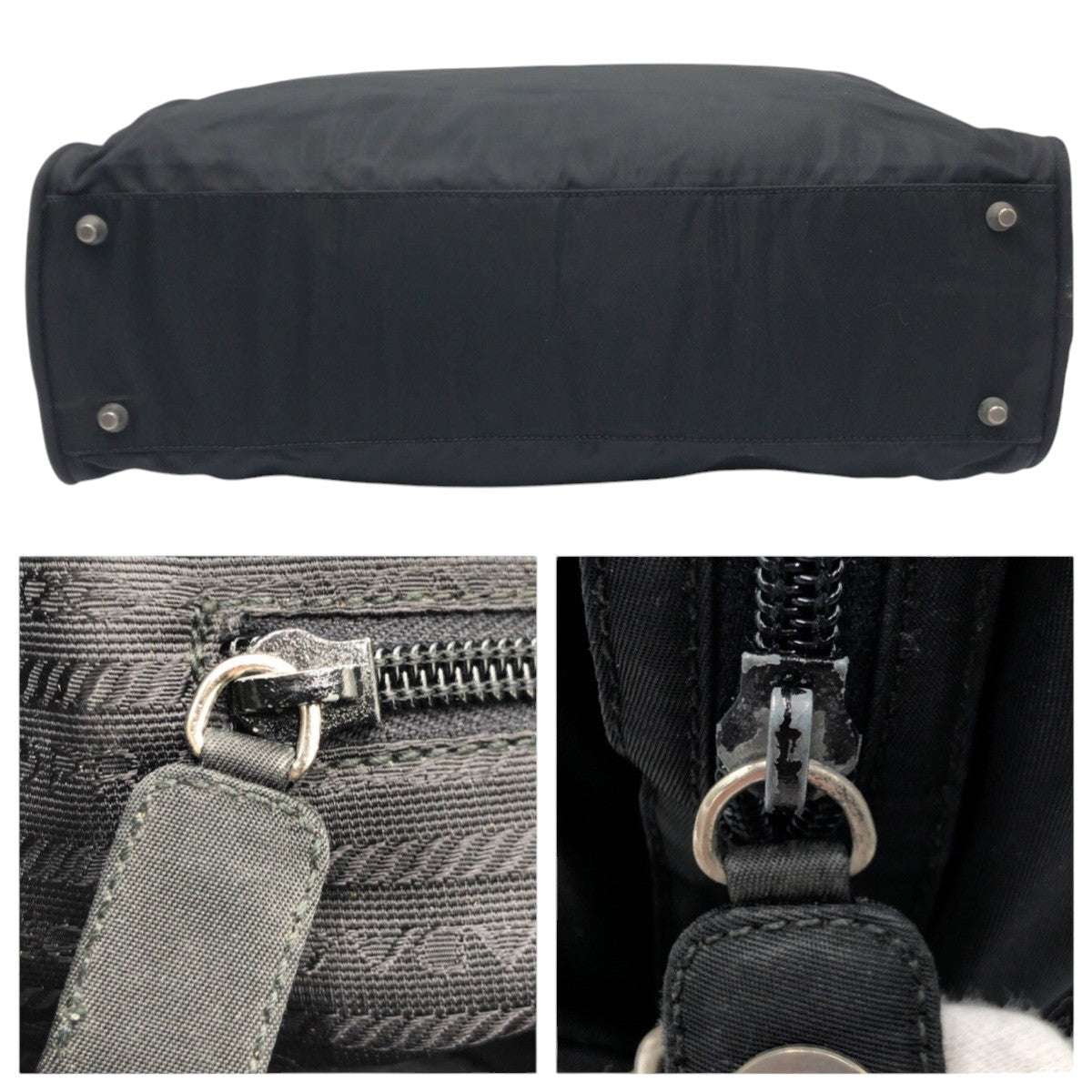 PRADA Business bag Nylon Black black Business bags, handbags, unisex Test Triangular logo mens Used Authentic