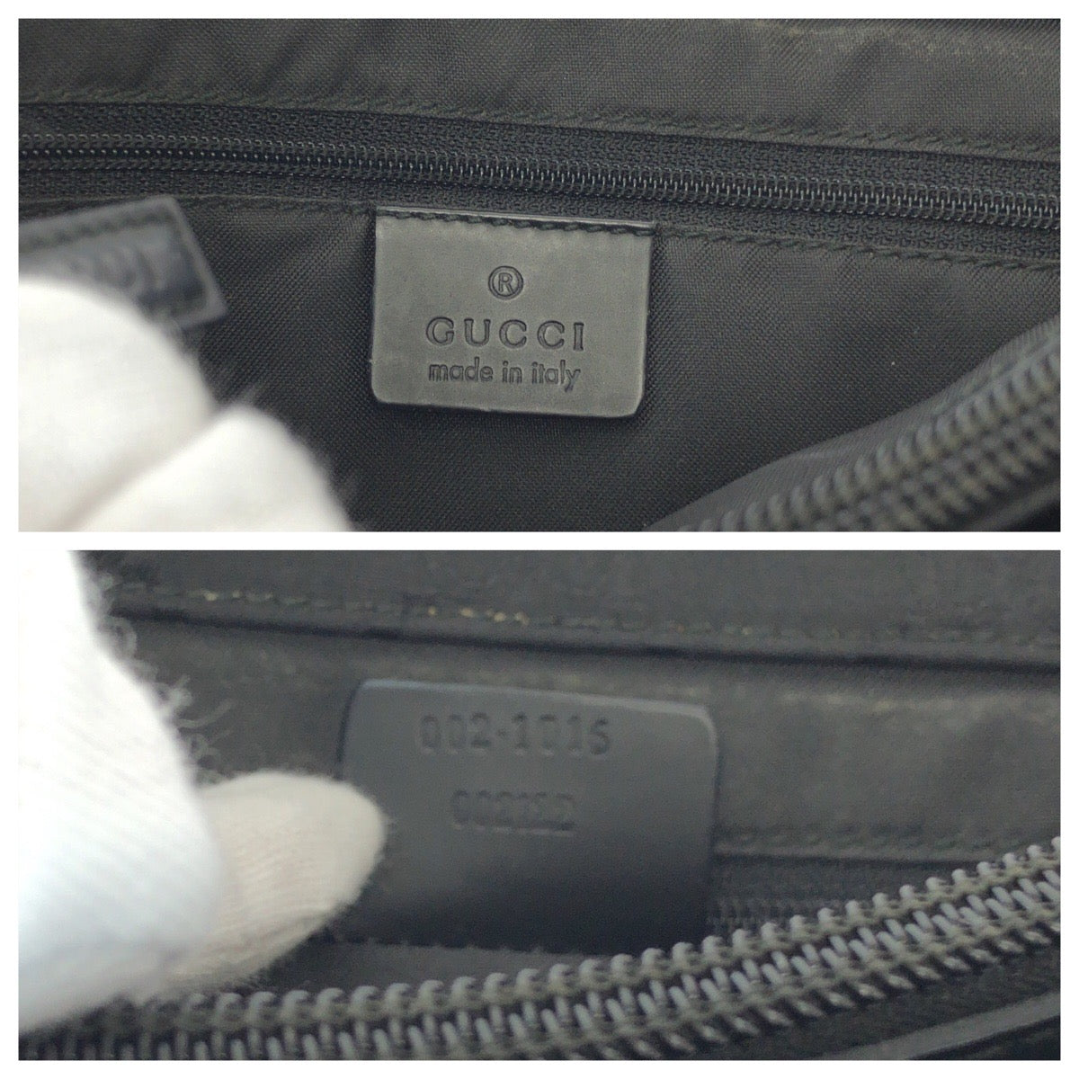 GUCCI Tote Bag 002 1015 GG canvas Black Silver Metal Tote Bag handbag Bamboo Women Used Authentic