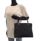 GUCCI Tote Bag 002 1015 GG canvas Black Silver Metal Tote Bag handbag Bamboo Women Used Authentic