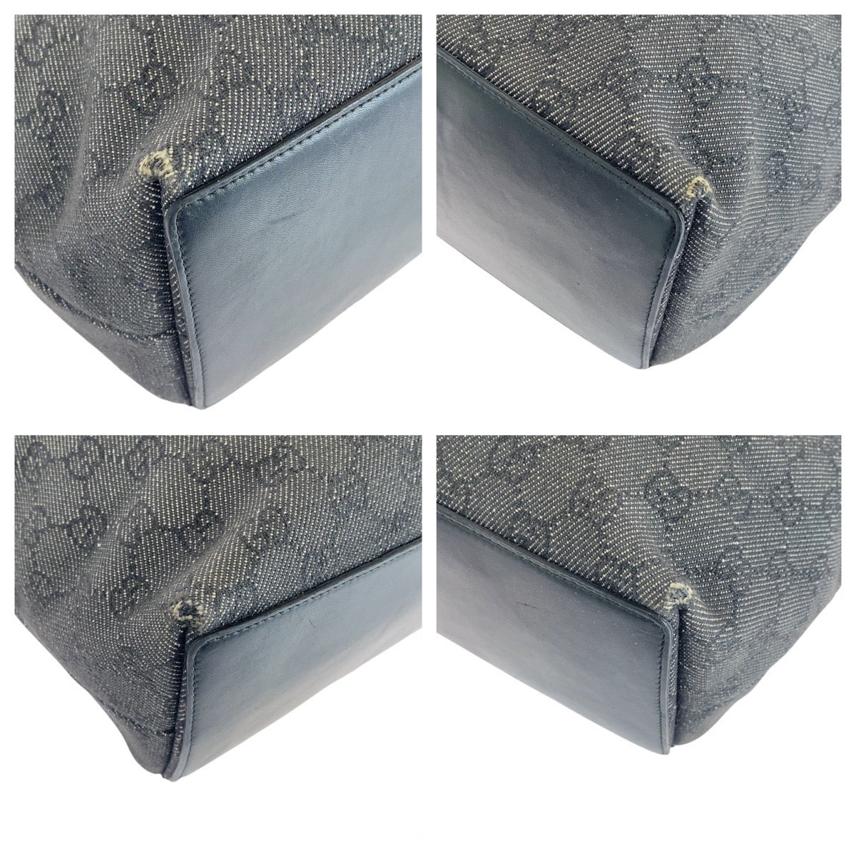 GUCCI Tote Bag 31243 GG canvas, leather BlackSilverMetal Tote Bag Shoulder Bag Women Used Authentic