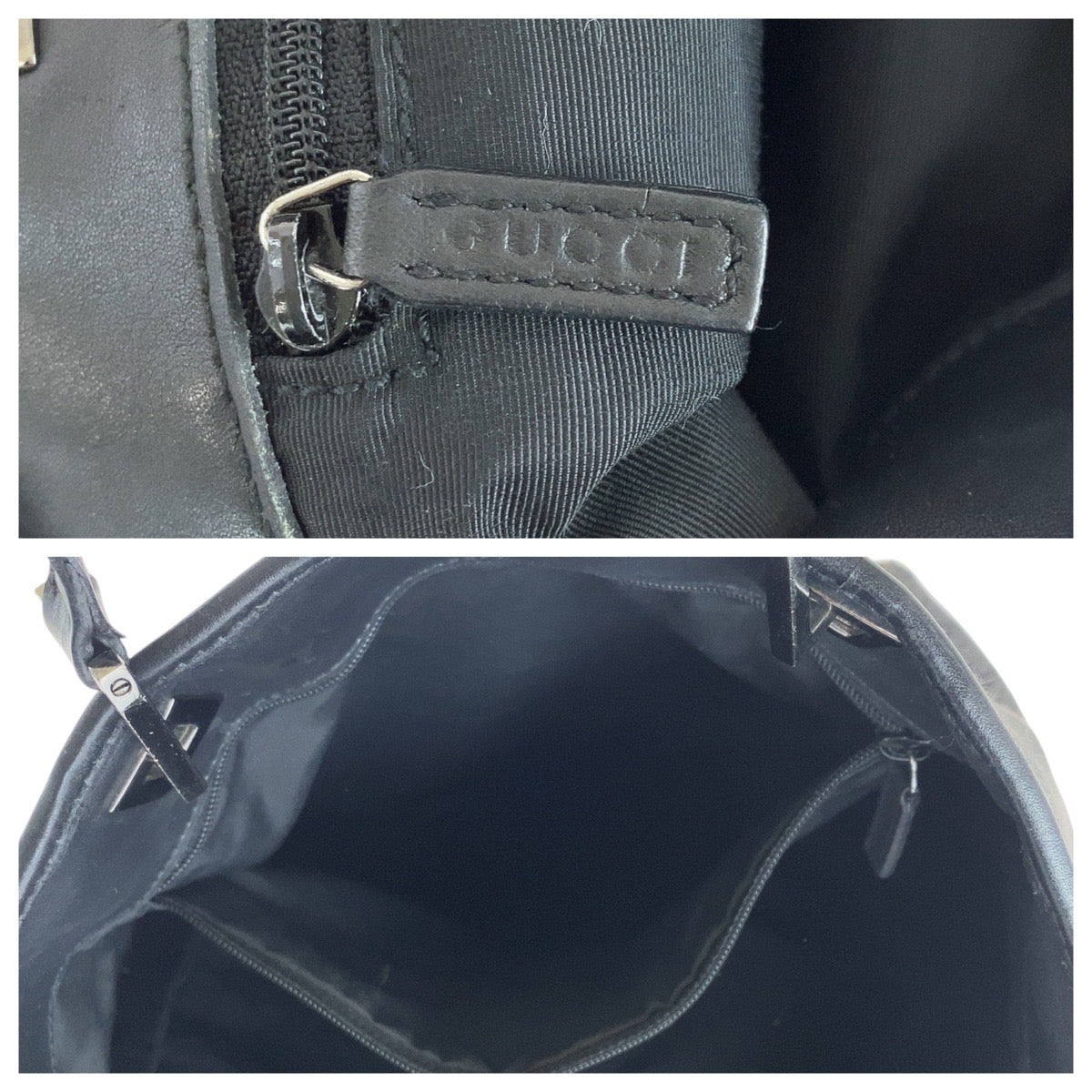 GUCCI Tote Bag 31243 GG canvas, leather BlackSilverMetal Tote Bag Shoulder Bag Women Used Authentic