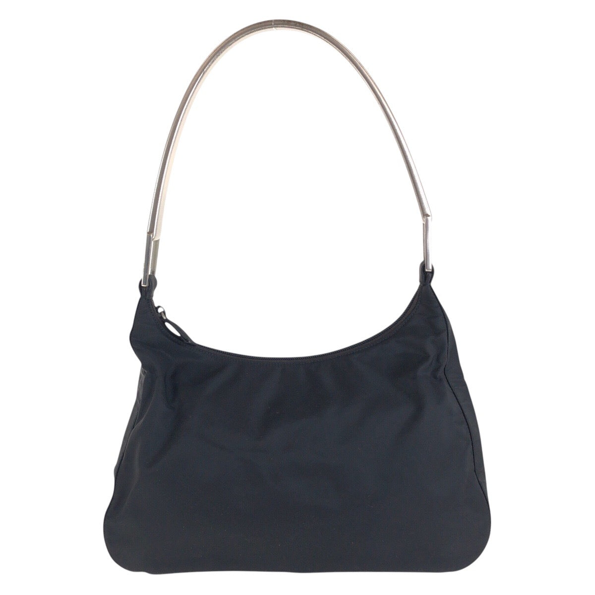 PRADA Shoulder Bag Nylon, Plastic BlackSilverMetal Test Triangle With logo Women Used Authentic