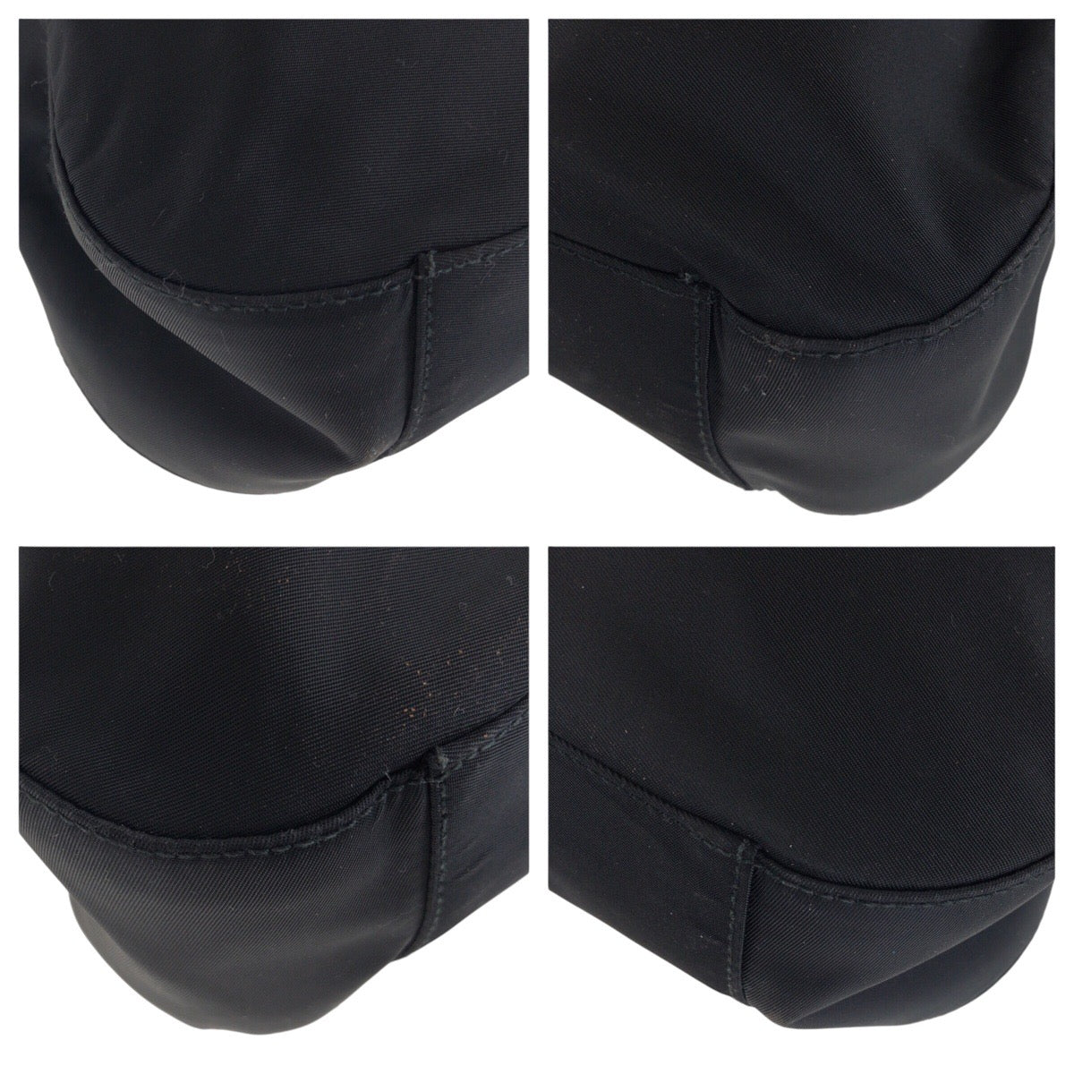 PRADA Shoulder Bag Nylon, Plastic BlackSilverMetal Test Triangle With logo Women Used Authentic