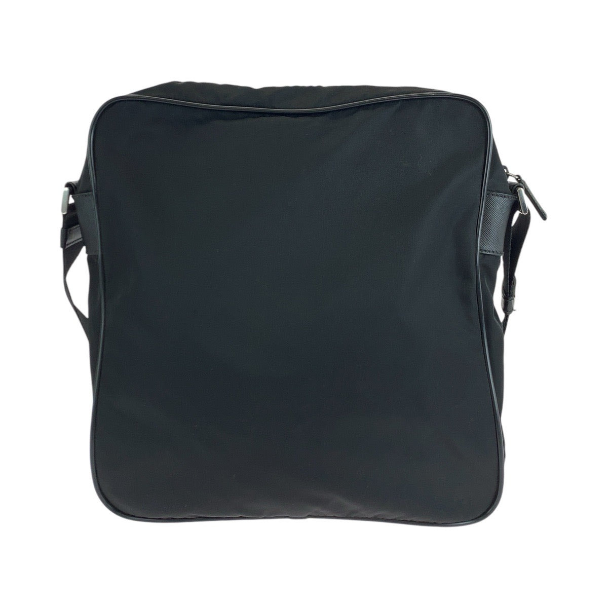 PRADA Shoulder Bag Nylon, Leather BlackSilverMetal Shoulder Bag Pochette Unisex Test Triangle With logo Women Used Authentic