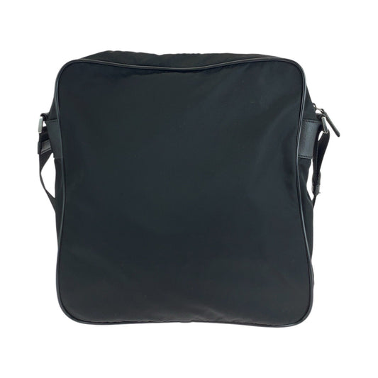 PRADA Shoulder Bag Nylon, Leather BlackSilverMetal Shoulder Bag Pochette Unisex Test Triangle With logo Women Used Authentic