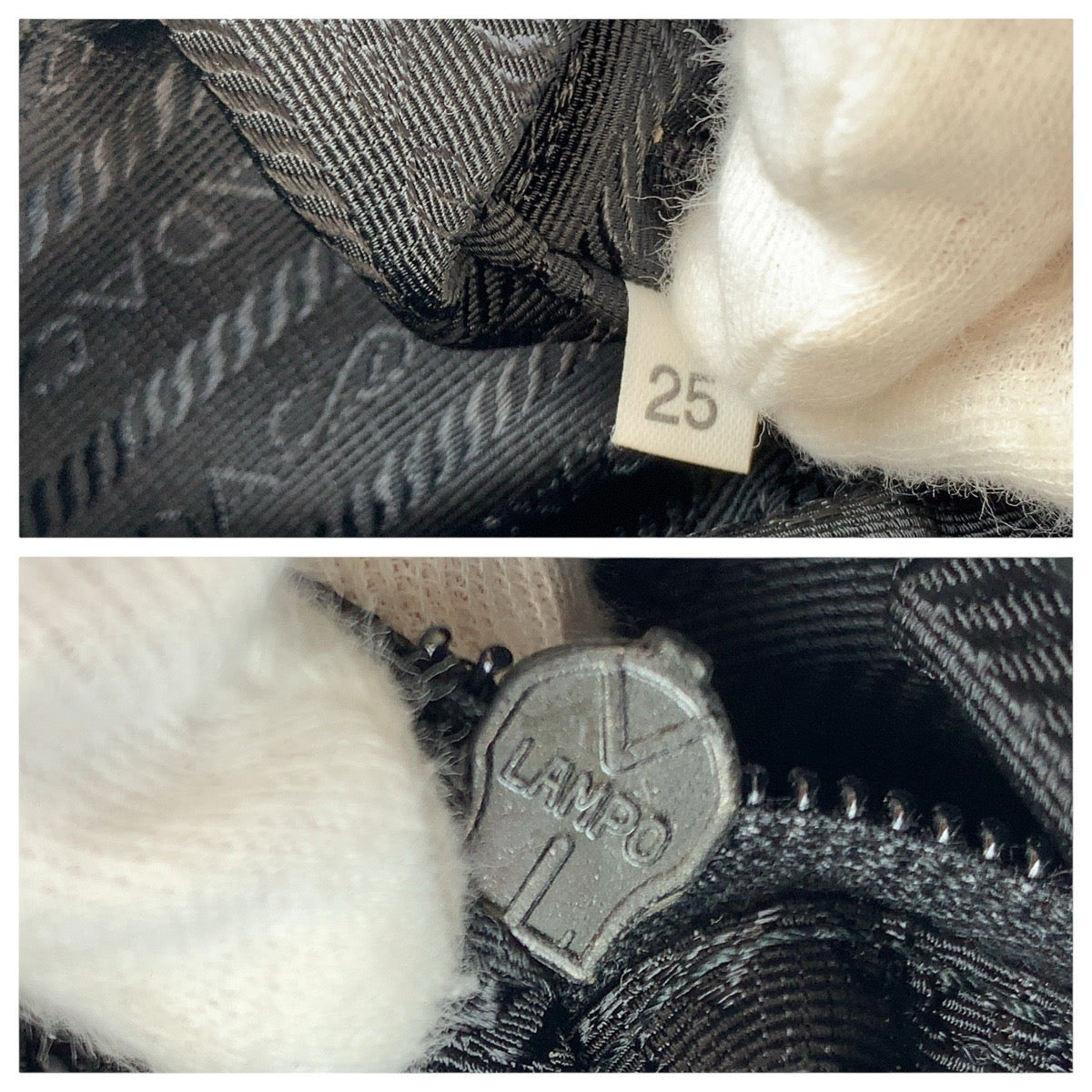 PRADA Shoulder Bag Nylon, Leather BlackSilverMetal Shoulder Bag Pochette Unisex Test Triangle With logo Women Used Authentic