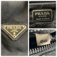 PRADA Tote Bag canvas BlackSilverMetal Tote Bag Shoulder Bag Triangle With logo Women Used Authentic