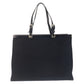 PRADA Tote Bag canvas BlackSilverMetal Tote Bag Shoulder Bag Triangle With logo Women Used Authentic