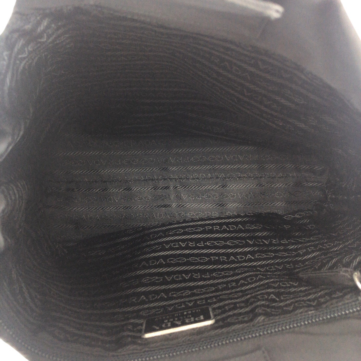 PRADA Shoulder Bag Nylon, Plastic BlackSilverMetal Test Triangle With logo Women Used Authentic