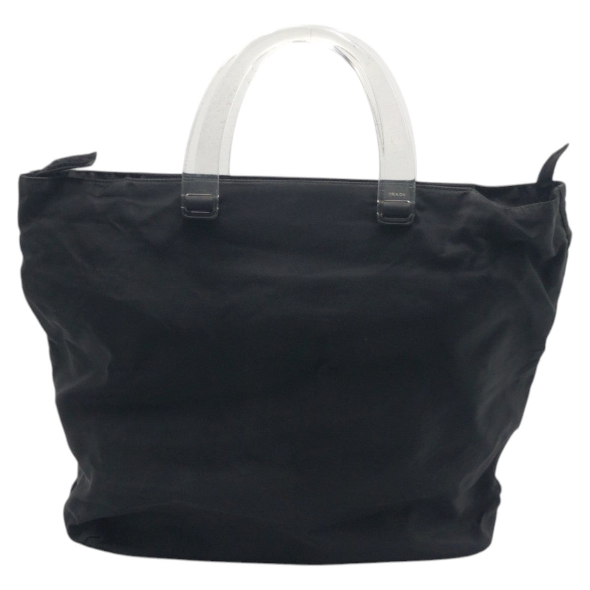 PRADA Handbag Nylon Black black Handbag Tote Bag Test Triangular logo Women Used Authentic