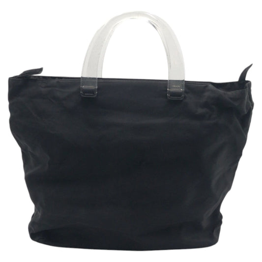 PRADA Handbag Nylon Black black Handbag Tote Bag Test Triangular logo Women Used Authentic