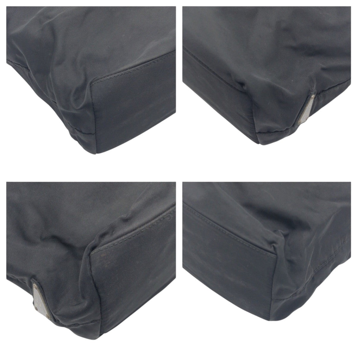 PRADA Handbag Nylon Black black Handbag Tote Bag Test Triangular logo Women Used Authentic