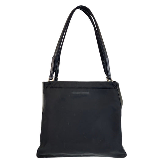 PRADA Tote Bag Nylon BlackSilverMetal Tote Bag Shoulder Bag Test Triangle With logo Women Used Authentic
