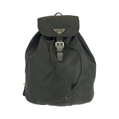 PRADA Backpack Nylon, Leather Brown Backpacks & Daypacks Backpacks Test Triangle With logo Women Used Authentic