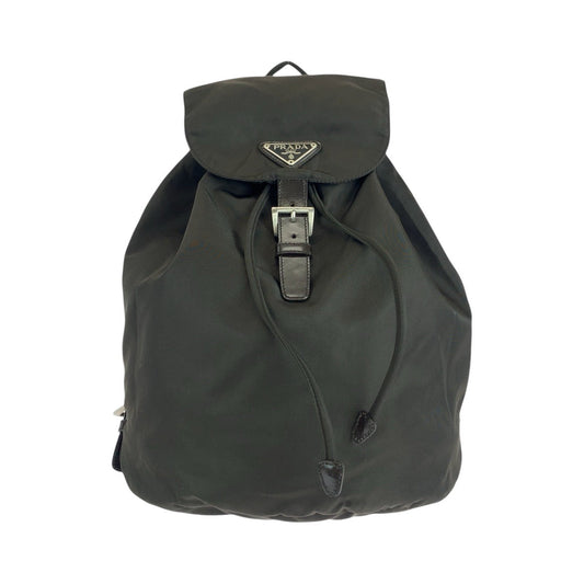 PRADA Backpack Nylon, Leather Brown Backpacks & Daypacks Backpacks Test Triangle With logo Women Used Authentic