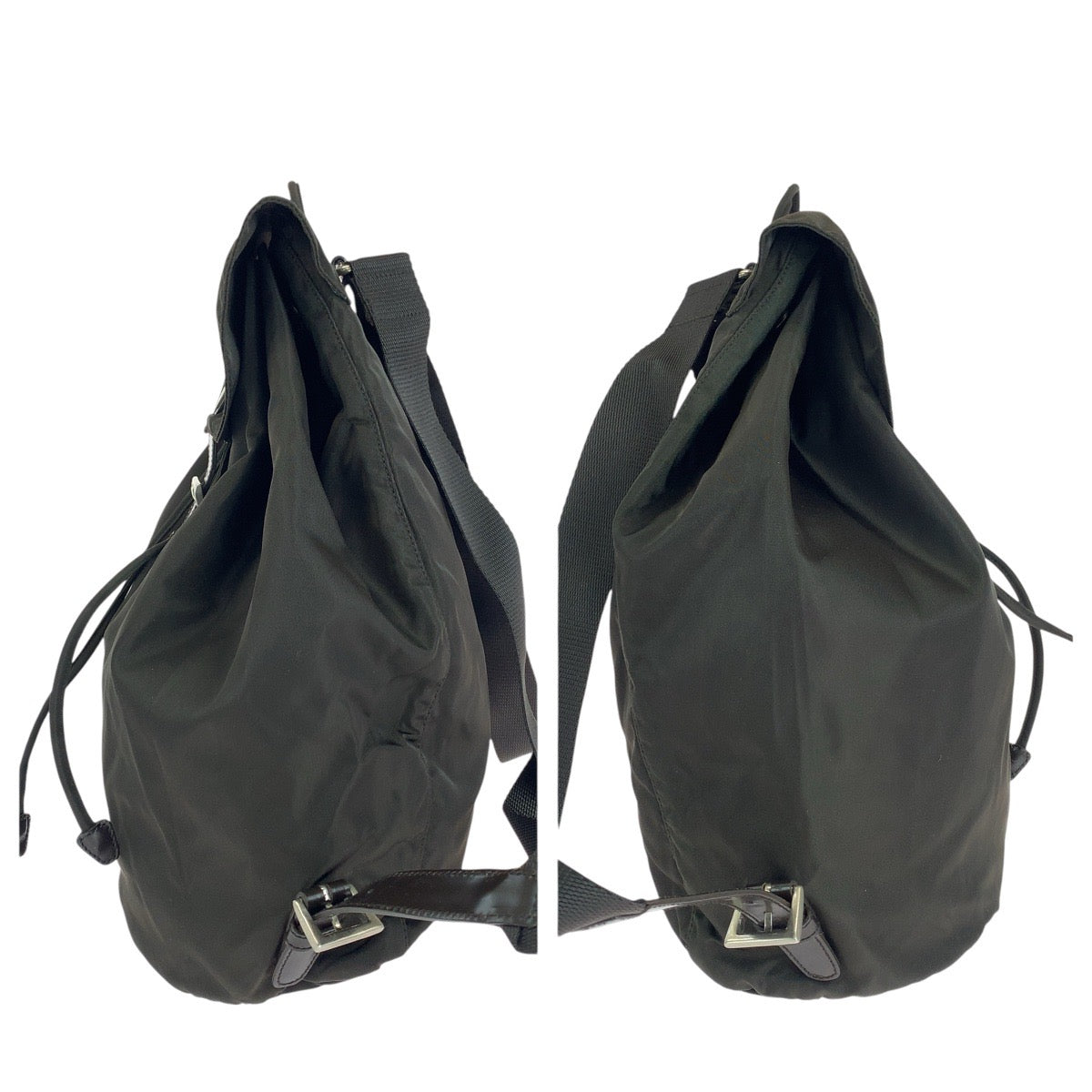 PRADA Backpack Nylon, Leather Brown Backpacks & Daypacks Backpacks Test Triangle With logo Women Used Authentic