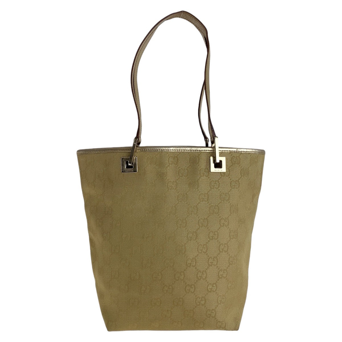 GUCCI Tote Bag 002 1099 GG canvas, leather gold Tote Bag Shoulder Bag Women Used Authentic