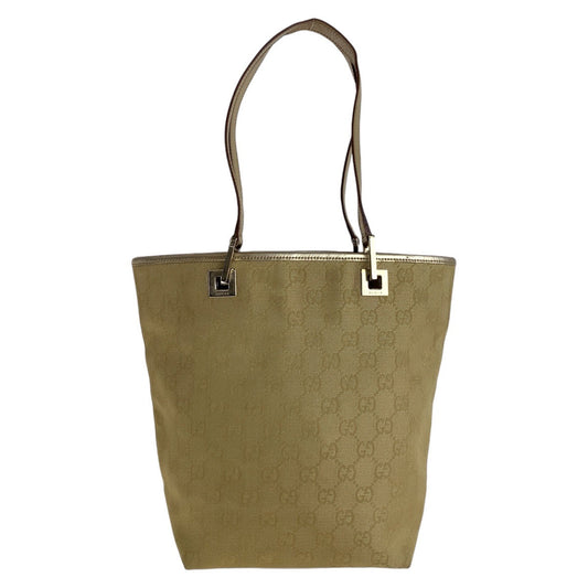 GUCCI Tote Bag 002 1099 GG canvas, leather gold Tote Bag Shoulder Bag Women Used Authentic