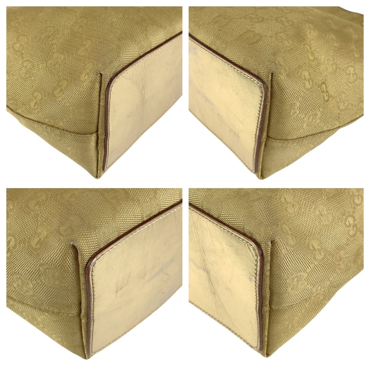 GUCCI Tote Bag 002 1099 GG canvas, leather gold Tote Bag Shoulder Bag Women Used Authentic