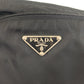 PRADA Shoulder Bag Nylon Black Silver Metal Crossbody Shoulder Bag Pochette Test Triangle With logo Women Used Authentic